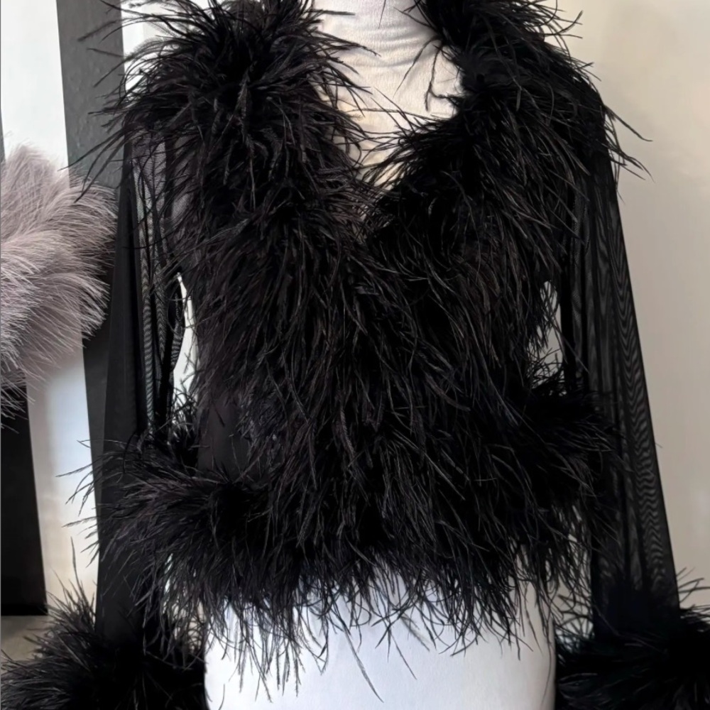 Ostrich feather top from EVERCHICFASHIONS